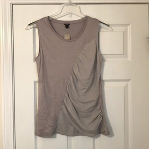 NWT Ann Taylor gray ruched tank top size M